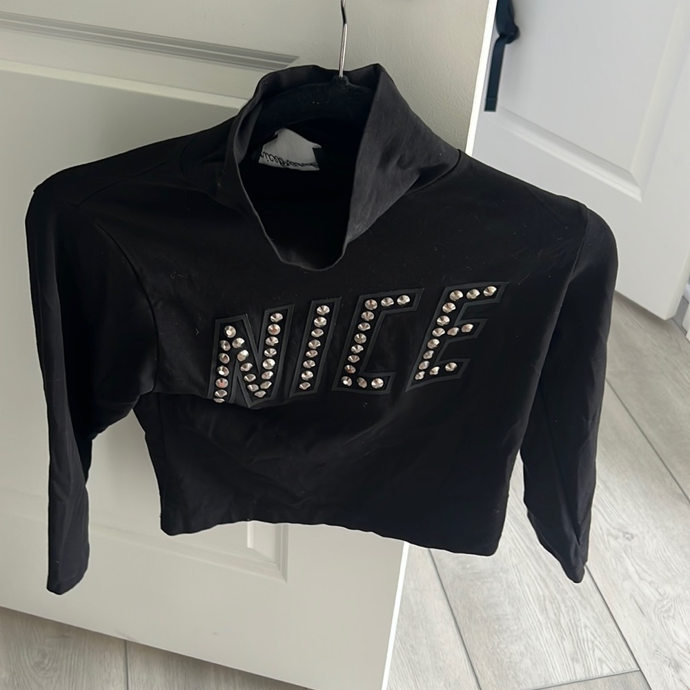 Black Turtleneck with Print